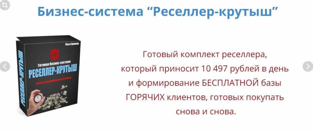 Бизнес-система Реселлер-крутыш (Ольга Аринина)