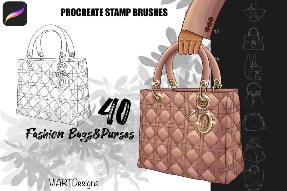 [CreativeMarket] Fashion bags&purses stamps Procreate (VIARTDesigns)