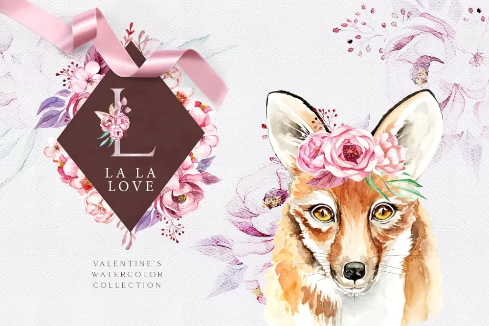 [CreativeMarket] La La Love. Valentine's set (Soft Muse Art)