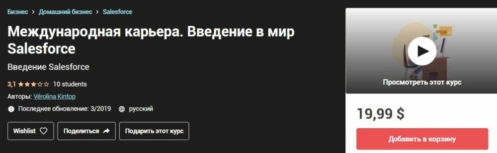 [Udemy] Международная карьера. Введение в мир Salesforce (Vérolina Kintop)