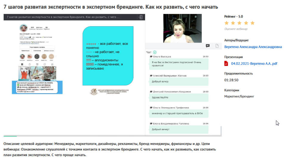 Вебинар 7 шагов развития экспертности в экспертном брендинге. Как их развить, с чего начать (Александра Веретено)