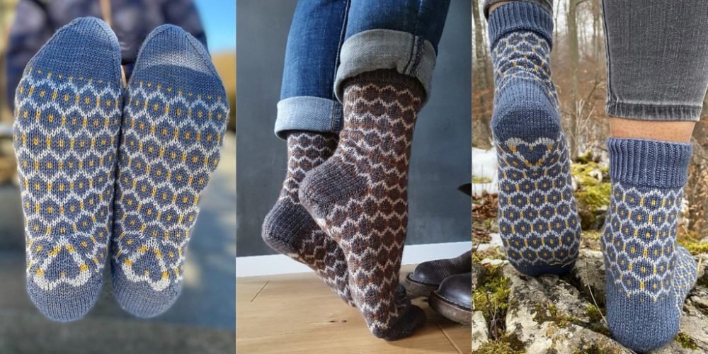 [Вяжи.ру] Жаккардовые носки спицами Goy Socks (Ducathi)