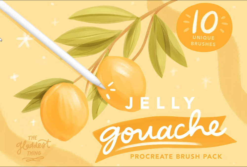 Jelly Gouache Brush Pack for ProcreateНабор кистей Jelly Gouache для Procreate (The Gladdest Thing)
