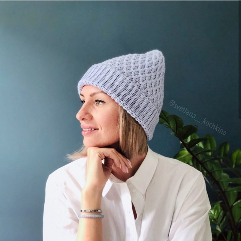 Шапка крючком Interlace_hat (Светлана Кочкина)