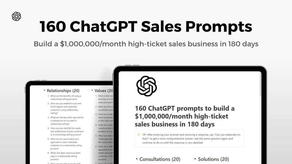 1662 запроса ChatGPT для продаж (iNotion)
