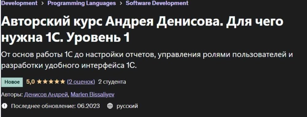 [Udemy] Авторский курс Андрея Денисова. Для чего нужна 1С. Уровень 1 (Андрей Денисов)