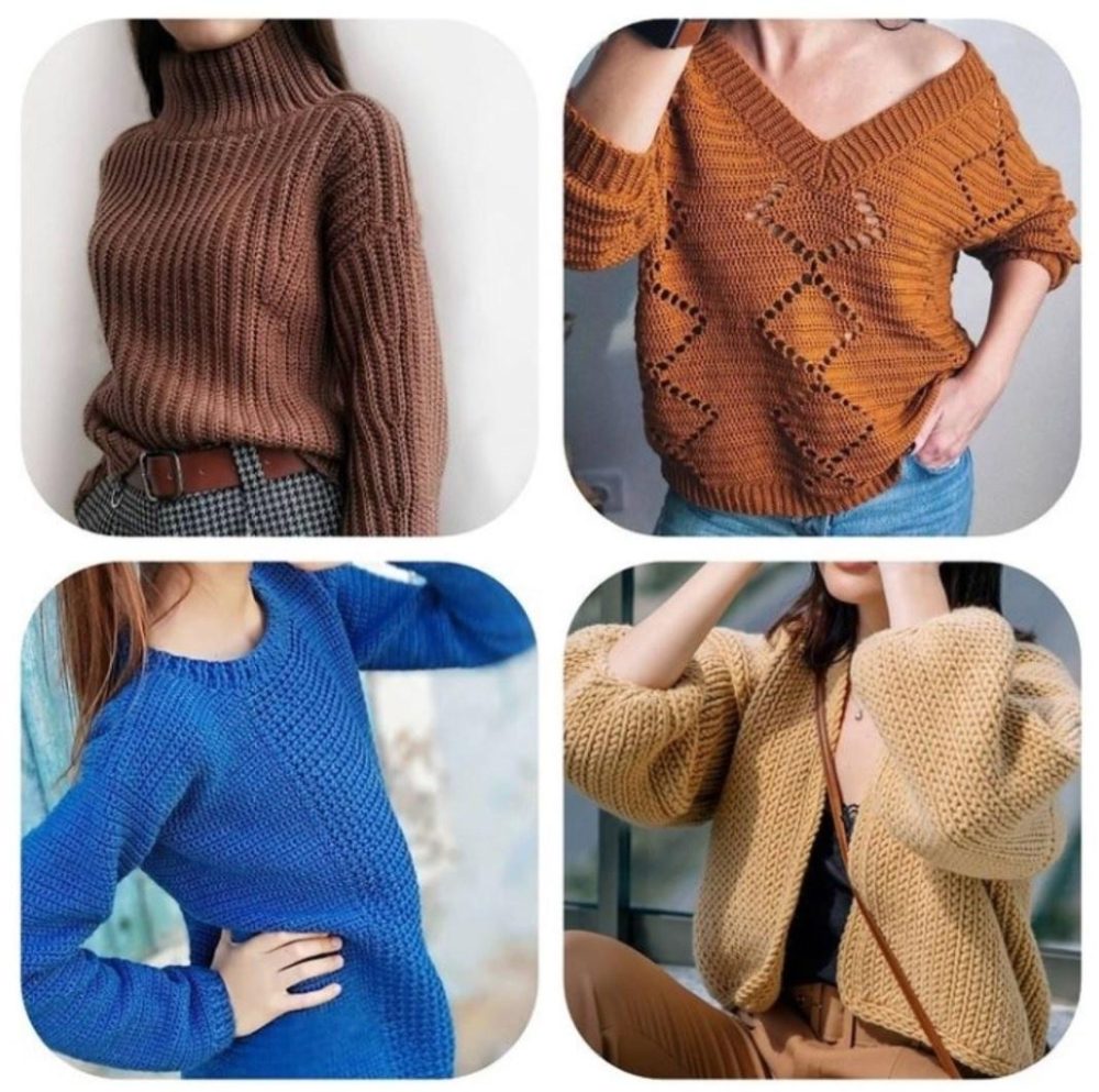 Комбо крючком. 4 мастер-класса крючком (knits.elena.l, ymi_one, katusha_knitting, voobrazhalkina)