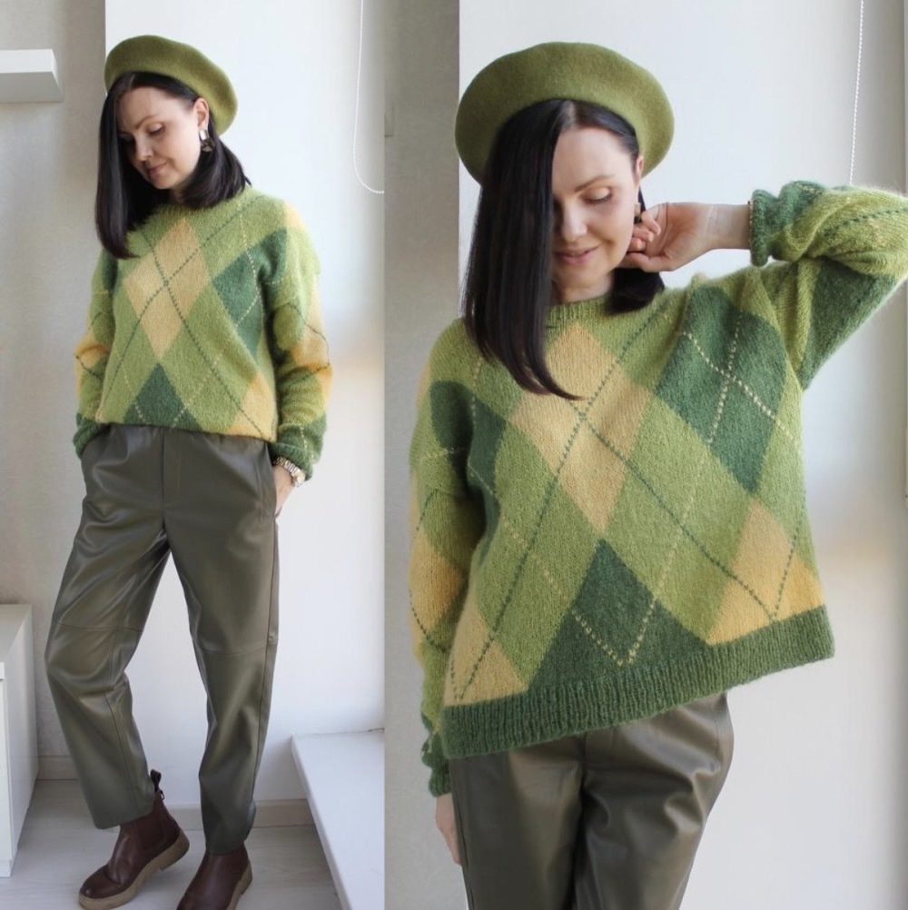 [kuzmina_knitwear] Джемпер Ромбы (Елена Кузьмина)