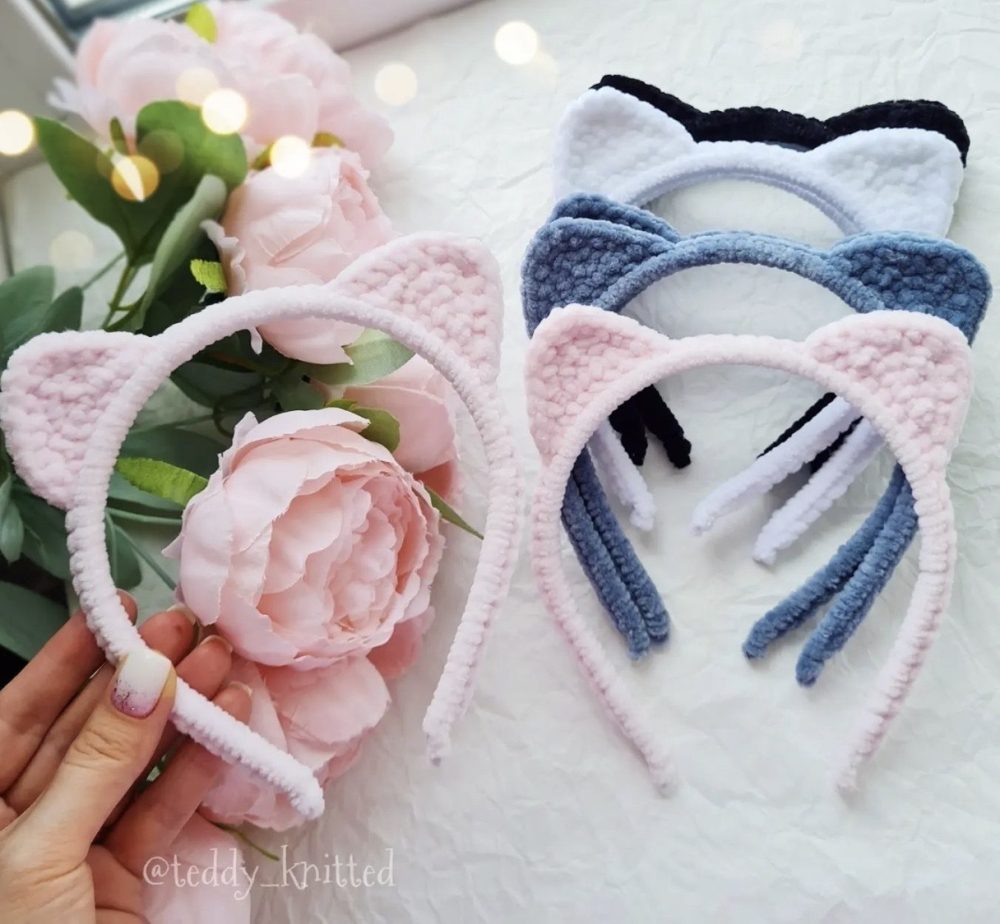 Ободок-котёнок (teddy_knitted)