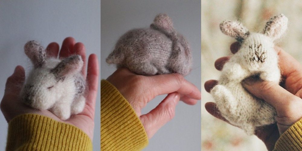 Вязаный спицами кролик Teeny Tiny Bunny (Клер Гарланд)